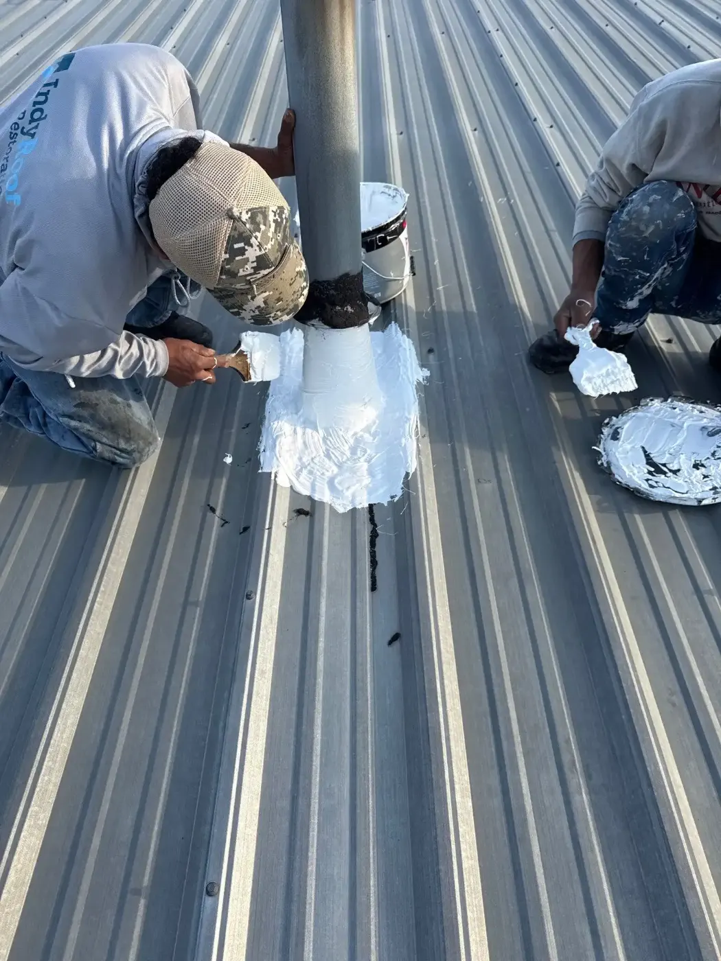 Commercial roof inspection documented in Whiteland